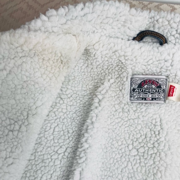 Vintage Levi’s Trucker Sherpa Lined Jacket Mens XL Red Tab Cotton Denim Size XL - Picture 9 of 9